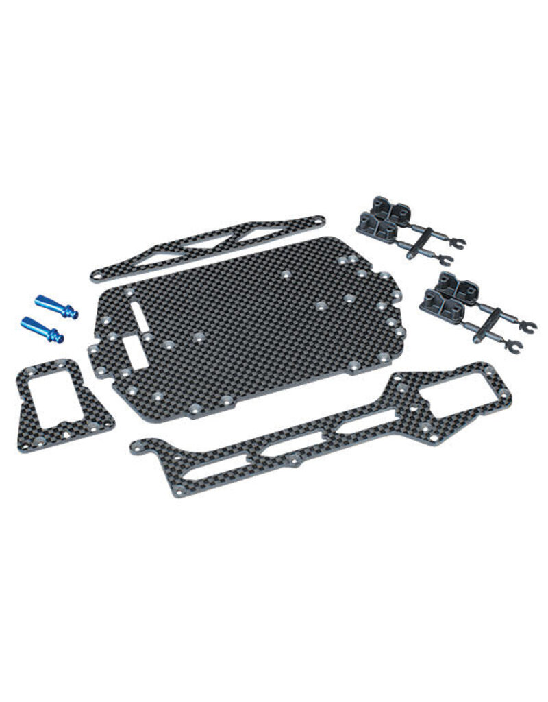 Traxxas 7525 Carbon fiber conversion kit (includes chassis, upper chassis, battery hold down, adhesive foam tape, hardware)