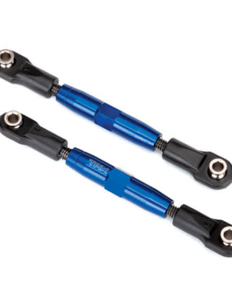 Traxxas 3643X - Camber links, front (TUBES blue-anodized, 7075-T6 aluminum, stronger than titanium) (83mm) (2)/ rod ends (4)/ aluminum wrench (1) (#2579 3x15 BCS (4) required for installation)