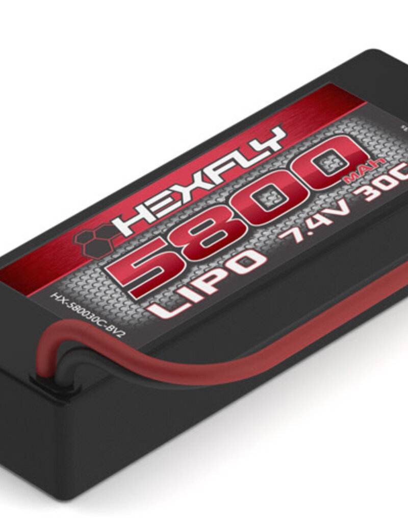 Redcat Racing HX-580030C-BV2 Hexfly 5800mAh LiPo Battery with Banana Connector