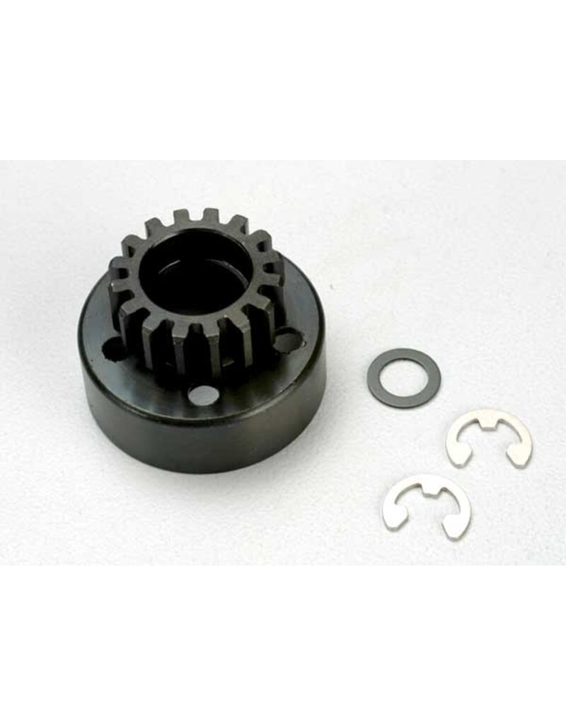 Traxxas 5215 - Clutch bell (15-tooth)/5x8x0.5mm fiber washer (2)/ 5mm e-clip (requires 5x11x4mm ball bearings part #4611) (1.0 metric pitch)