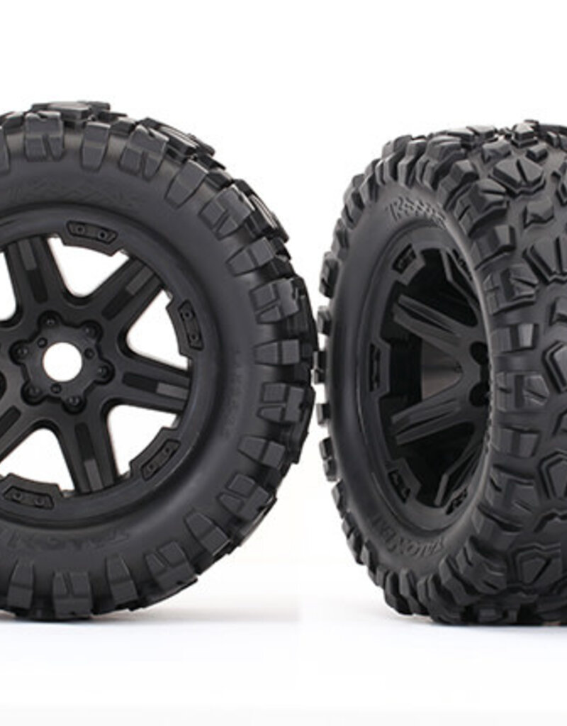 Traxxas 8672 - Tires & wheels, assembled, glued (black wheels, Talon EXT tires, foam inserts) (2) (17mm splined) (TSM rated)