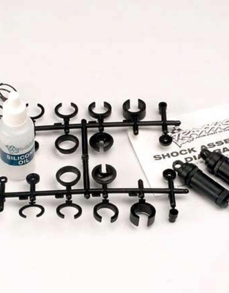 Traxxas 3760 - Ultra Shocks (black) (long) (complete w/ spring pre-load spacers & springs) (front) (2)