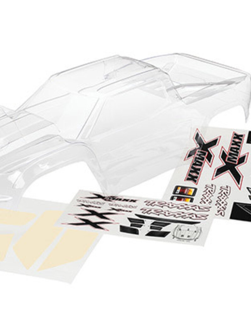 Traxxas 7711 - Body, X-Maxx® (clear, trimmed, requires painting)/ window masks/ decal sheet