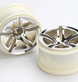 Traxxas 5572 - Wheels, Twin-Spoke 2.8' (chrome) (nitro rear/ electric front) (2)