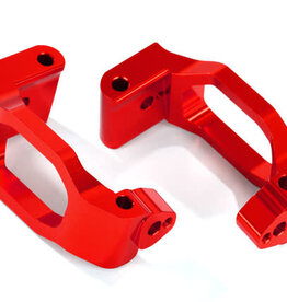 Traxxas Caster blocks (c-hubs), 6061-T6 aluminum (red-anodized), left & right/ 4x22mm pin (4)/ 3x6mm BCS (4)/ retainers (4)