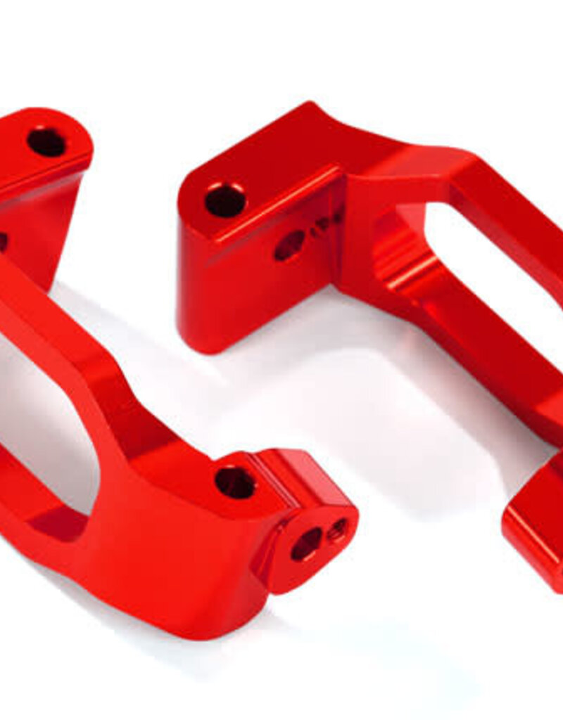 Traxxas Caster blocks (c-hubs), 6061-T6 aluminum (red-anodized), left & right/ 4x22mm pin (4)/ 3x6mm BCS (4)/ retainers (4)