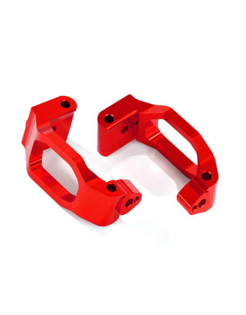 Traxxas Caster blocks (c-hubs), 6061-T6 aluminum (red-anodized), left & right/ 4x22mm pin (4)/ 3x6mm BCS (4)/ retainers (4)