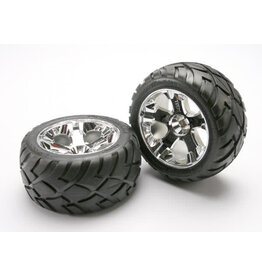 Traxxas 5577R - Tires & wheels, assembled, glued (All-Star chrome wheels, Anaconda® tires, foam inserts) (nitro front) (1 left, 1 right)