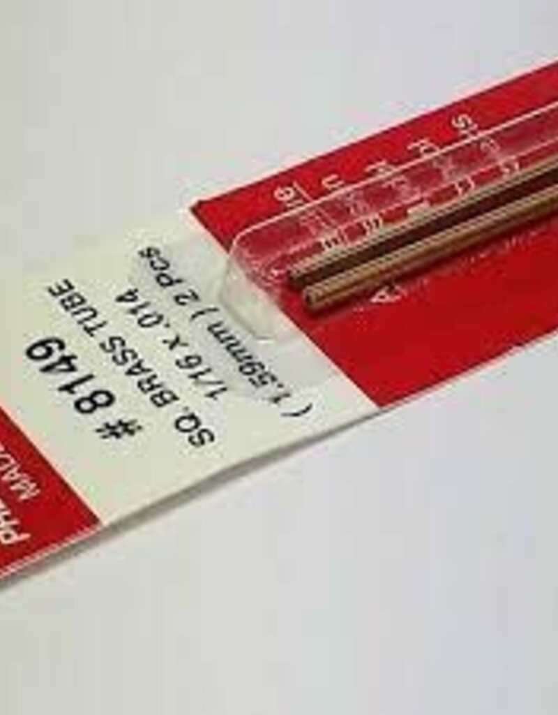 K&S KNS-8149	1/16"x12" Square Brass Tube .014 Wall (2)