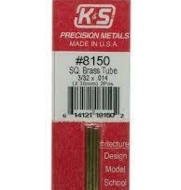 K&S KNS-8150	3/32"x12" Square Brass Tube .014 Wall (2)