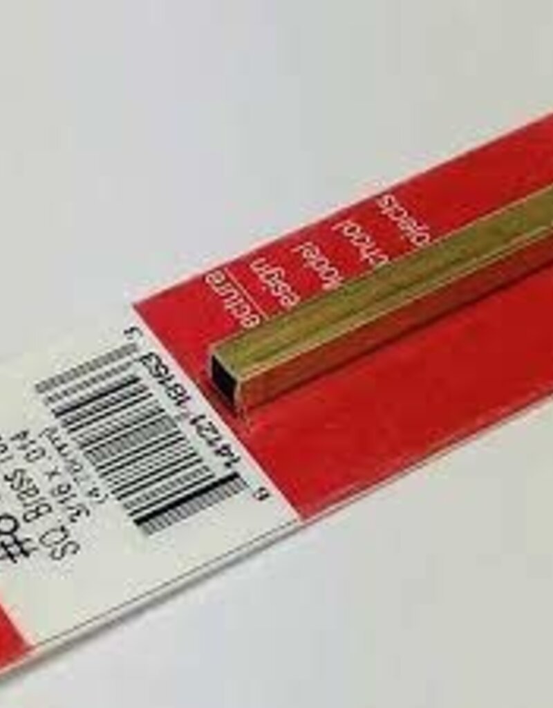 K&S KNS-8153	3/16"x12" Square Brass Tube .014 Wall (1)