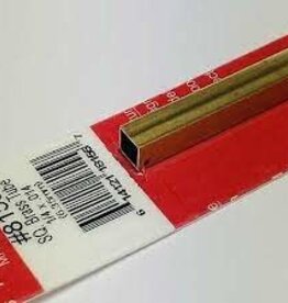 K&S KNS-8155	1/4"x12" Square Brass Tube .014 Wall (1)