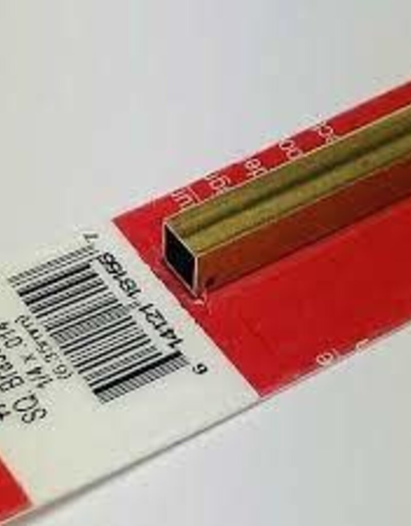 K&S KNS-8155	1/4"x12" Square Brass Tube .014 Wall (1)