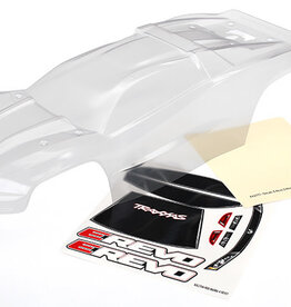 Traxxas 8611 - Body, E-Revo® (clear, requires painting)/ window, grille, lights decal sheet
