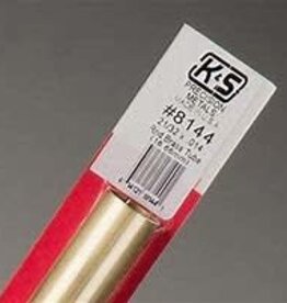 K&S KNS-8144	21/32"x12" Round Brass Tube .014 Wall (1)