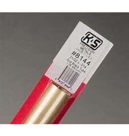 K&S KNS-8144	21/32"x12" Round Brass Tube .014 Wall (1)