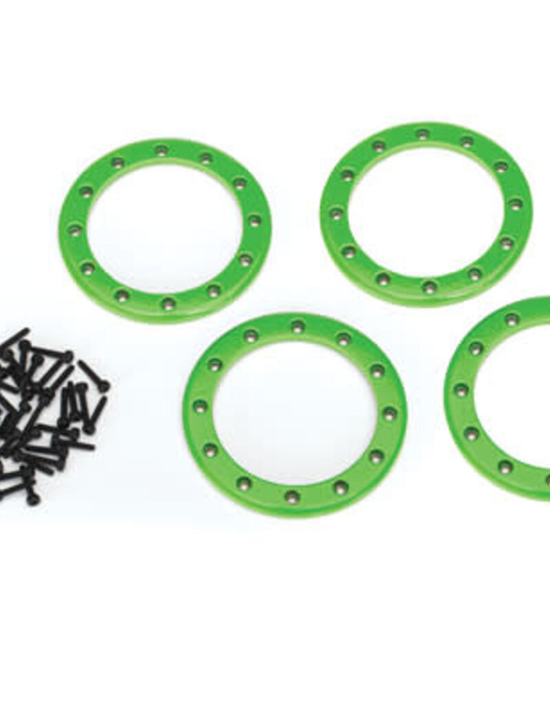 Traxxas 8168G - Beadlock rings, green (2.2') (aluminum) (4)/ 2x10 CS (48)