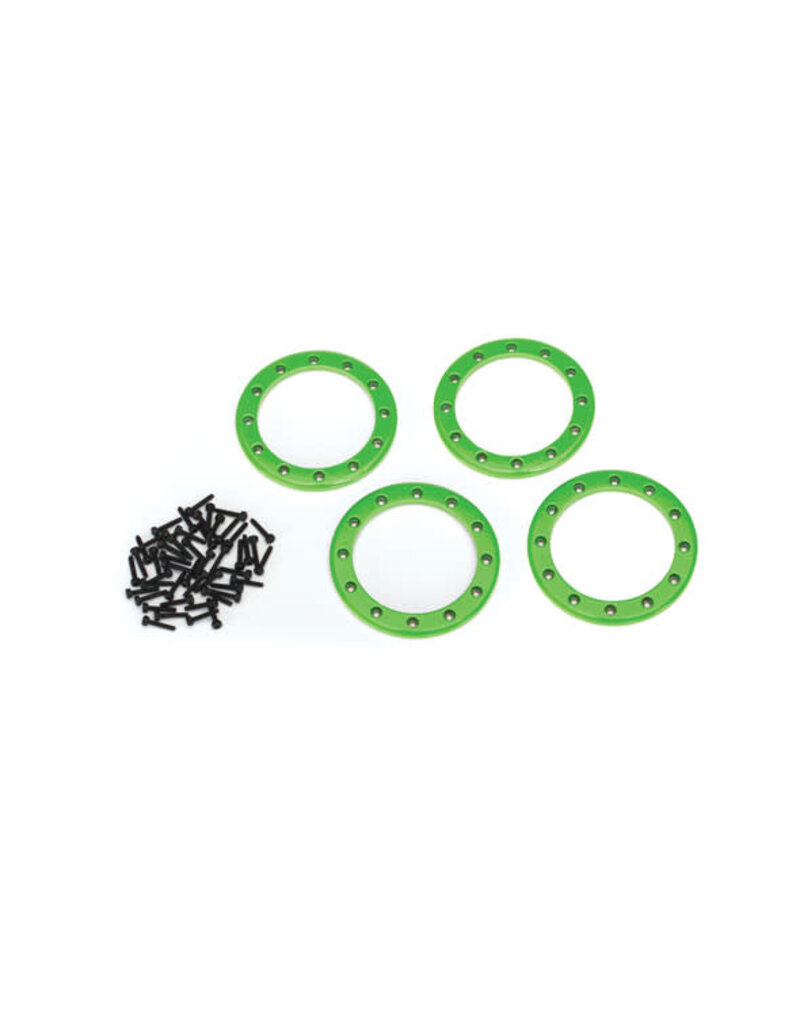 Traxxas 8168G - Beadlock rings, green (2.2') (aluminum) (4)/ 2x10 CS (48)