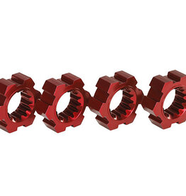 Traxxas 7756R - Wheel hubs, hex, aluminum (red-anodized) (4)