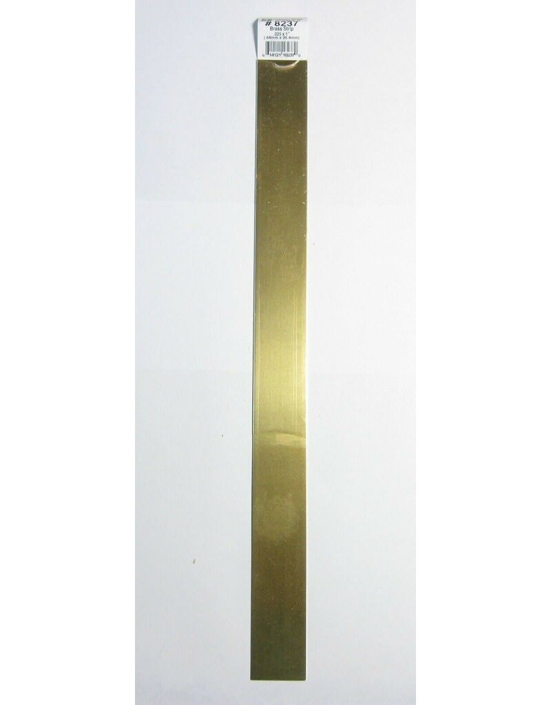 K&S KNS-8237	.025"x1"x12" Brass Strips (1)