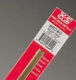K&S KNS-8240	.032"x1/4"x12" Brass Strips (1)