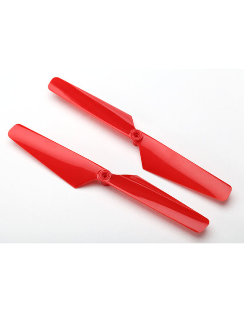 Traxxas 6628 - Rotor blade set, red (2)/ 1.6x5mm BCS (2)