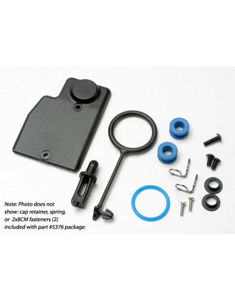Traxxas 5376 - Rebuild kit, fuel tank (includes: mounting post, grommets (2), tank guard, mounting clips (2), cap o-ring, cap o-ring retainer, cap pull ring, spring, hardware)
