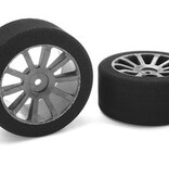 corally COR14705-37	Attack Foam Tires, for 1/10 GP Touring, 37 Shore, 30mm Rear, Carbon Rims
