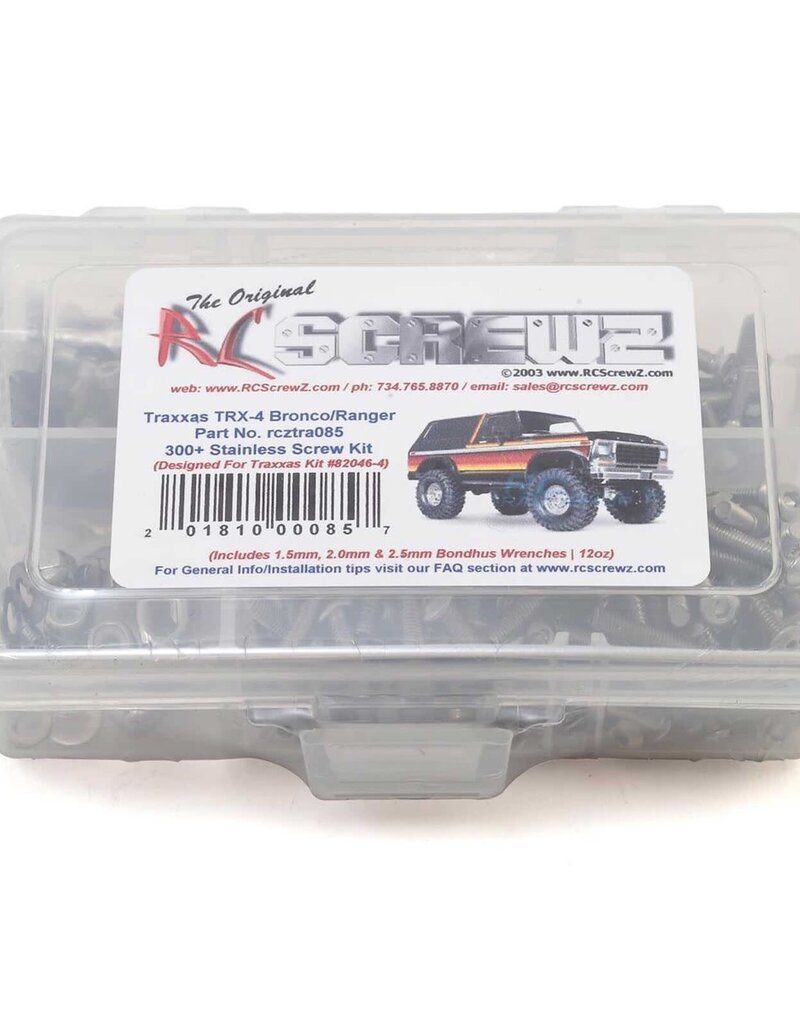 rc screws RC Screwz Traxxas TRX-4 Bronco Stainless Steel Screw Kit [RCZTRA085]