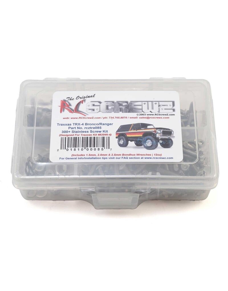 rc screws RC Screwz Traxxas TRX-4 Bronco Stainless Steel Screw Kit [RCZTRA085]