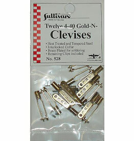 SUL528	 4-40 Gold-N-Clevises (12)