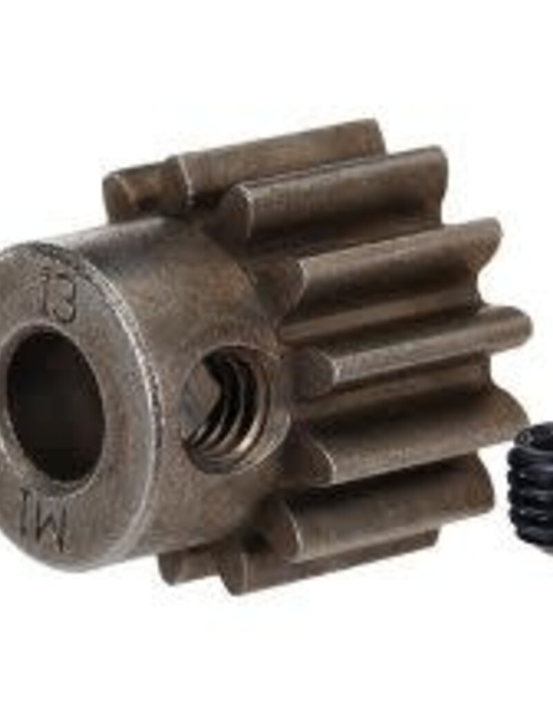 Traxxas 6486x Gear, 13-T pinion (1.0 metric pitch) (fits 5mm shaft)/ set screw (for use only with steel spur gears)