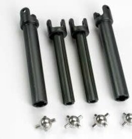 Traxxas 4951X Half shafts, long (heavy duty) (external-splined (2) & internal-splined (2))/ metal u-joints (4)