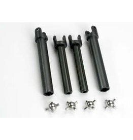 Traxxas 4951X Half shafts, long (heavy duty) (external-splined (2) & internal-splined (2))/ metal u-joints (4)