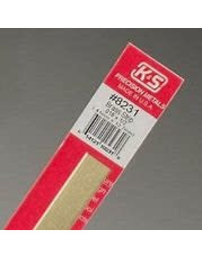 K&S KNS-8231	.016"x1/2"x12" Brass Strips (1)