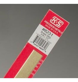 K&S KNS-8232	.016"x1"x12" Brass Strips (1)