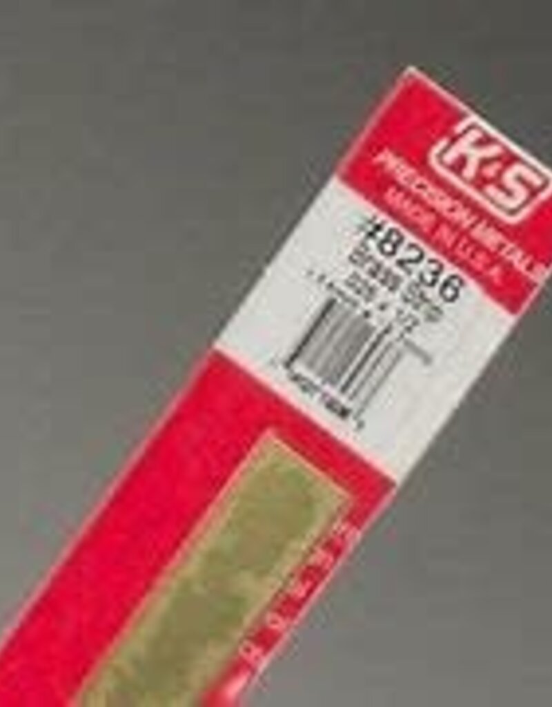 K&S KNS-8236	.025"x1/2"x12" Brass Strips (1)