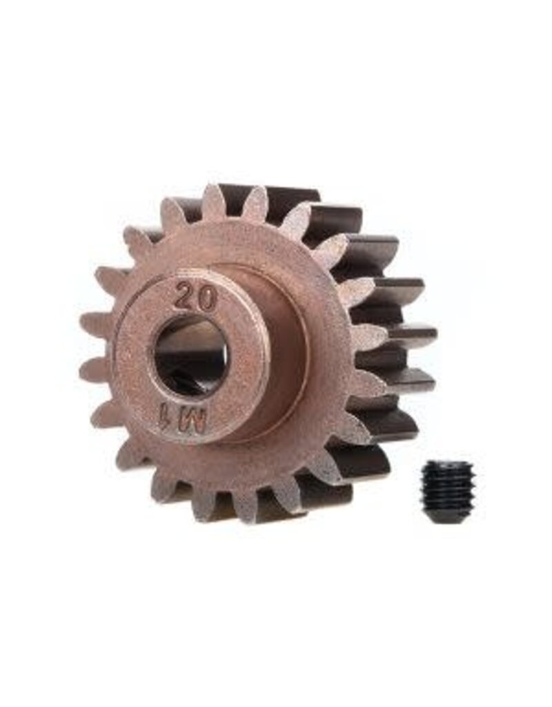Traxxas 6494x Gear, 20-T pinion (1.0 metric pitch) (fits 5mm shaft)/ set screw (for use only with steel spur gears)