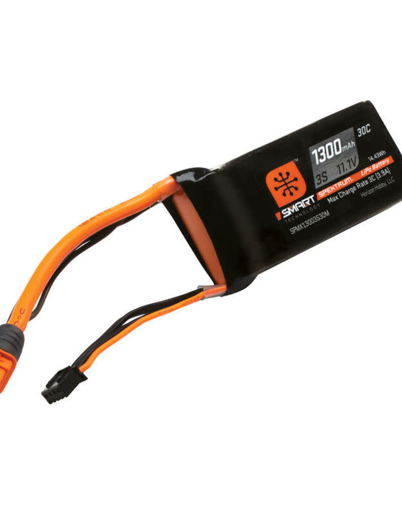 SPM SPMX13003S30M	 1300mAh 3S 11.1V Smart LiPo Battery 30C IC3