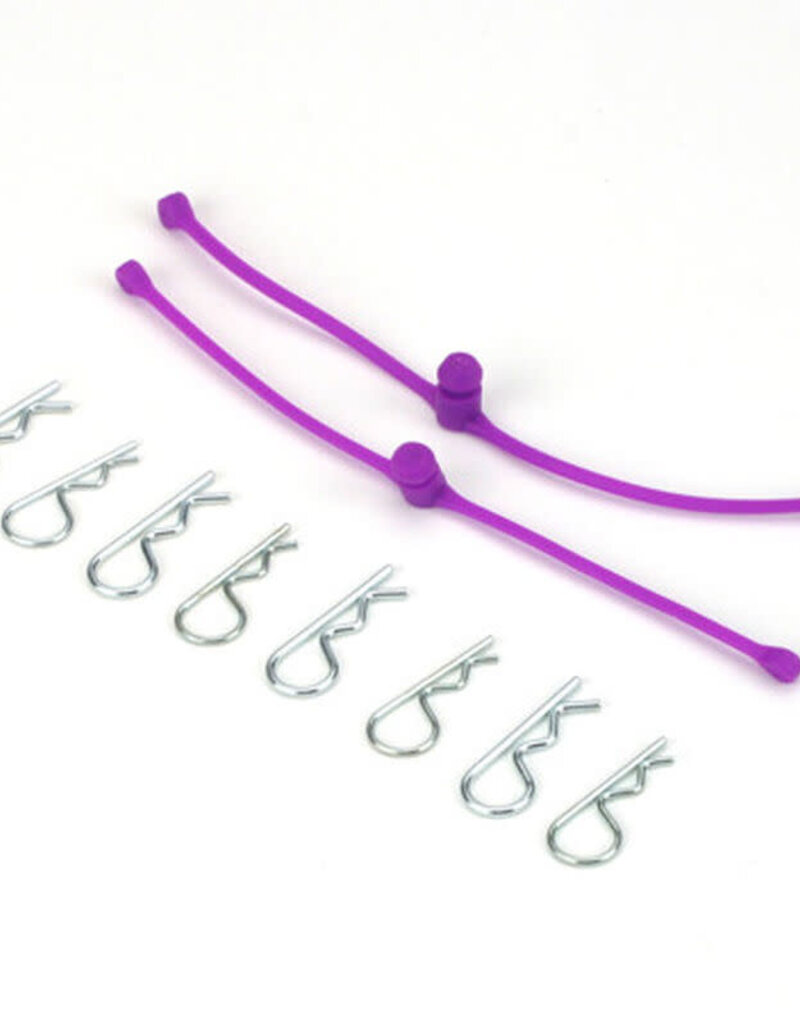 Dubro DUB2250	 2 Body Klip Retainers, Purple