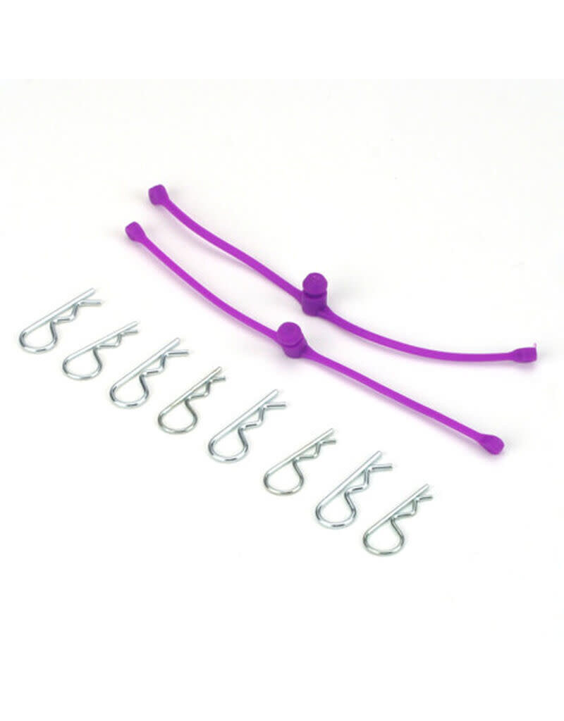 Dubro DUB2250	 2 Body Klip Retainers, Purple