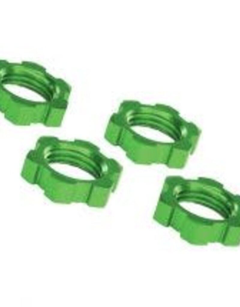 Traxxas 7758G Wheel nuts, splined, 17mm, serrated (green-anodized) (4)