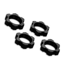 Traxxas 7758A Wheel nuts, splined, 17mm, serrated (black-anodized) (4)