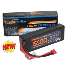 Power Hobby PHB2S520035DNS 2s 7.4v 5200mah 35c Lipo Battery w Deans Plug 2-Cell