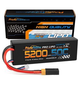 Power Hobby PHB2S520050XT60 5200mAh 7.4V 2S 50C LiPo Battery with Hardwired XT60 Connector w/HC Adapter