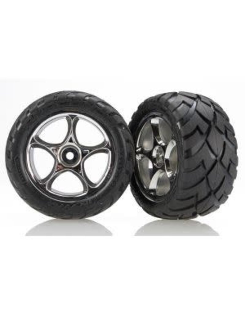 Traxxas 2478R Tires & wheels, assembled (Tracer 2.2' chrome wheels, Anaconda? 2.2' tires with foam inserts) (2) (Bandit rear)