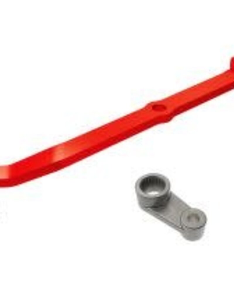 Traxxas 9748-RED STEERNG LNK ALUM RED/SERVO HRN