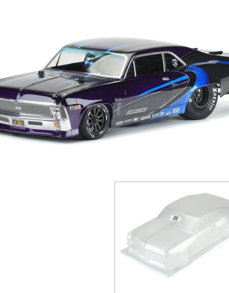 Proline PRO353100	 1969 Chevy Nova Clear Body: 22S/Slash 2wd Drag Car