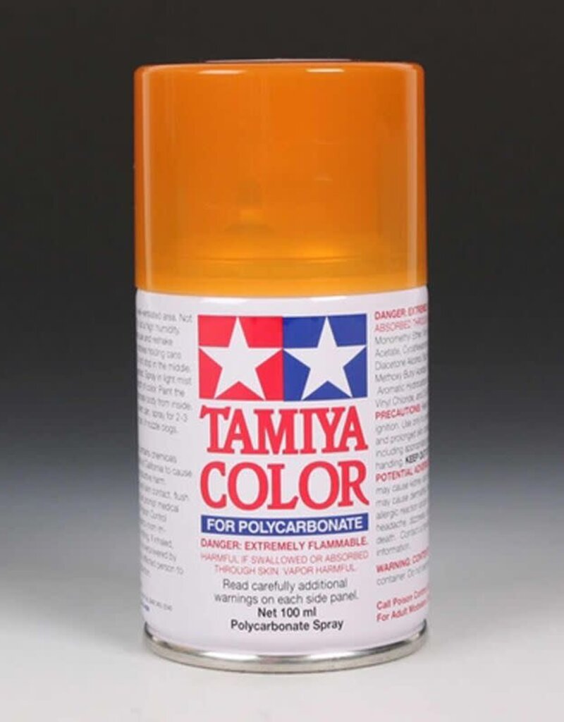 TAMIYA 86043 PS-43 Polycarbonate Spray Translucent Orange 3 oz