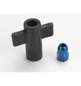 Traxxas 5526 Antenna crimp nut, aluminum (blue-anodized)/ antenna nut tools